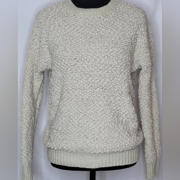 Bycorpus Popcorn Knit Pullover Long Sleeve Cream Sweater Top - Size S - Picture 3 of 10